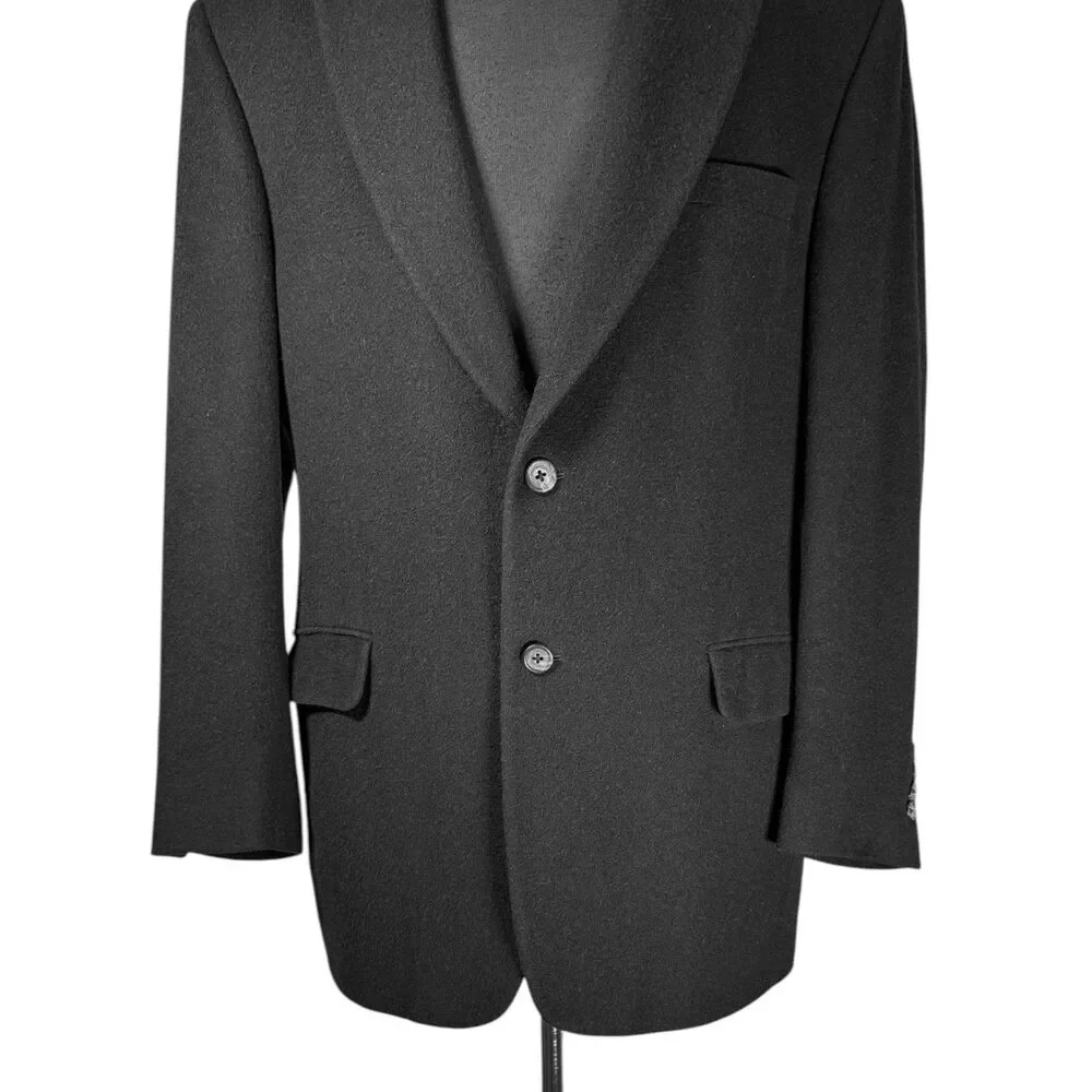 Jos. A. Bank Mens 42R Camel Hair Blazer Black 2 Button Sport Coat Jacket
